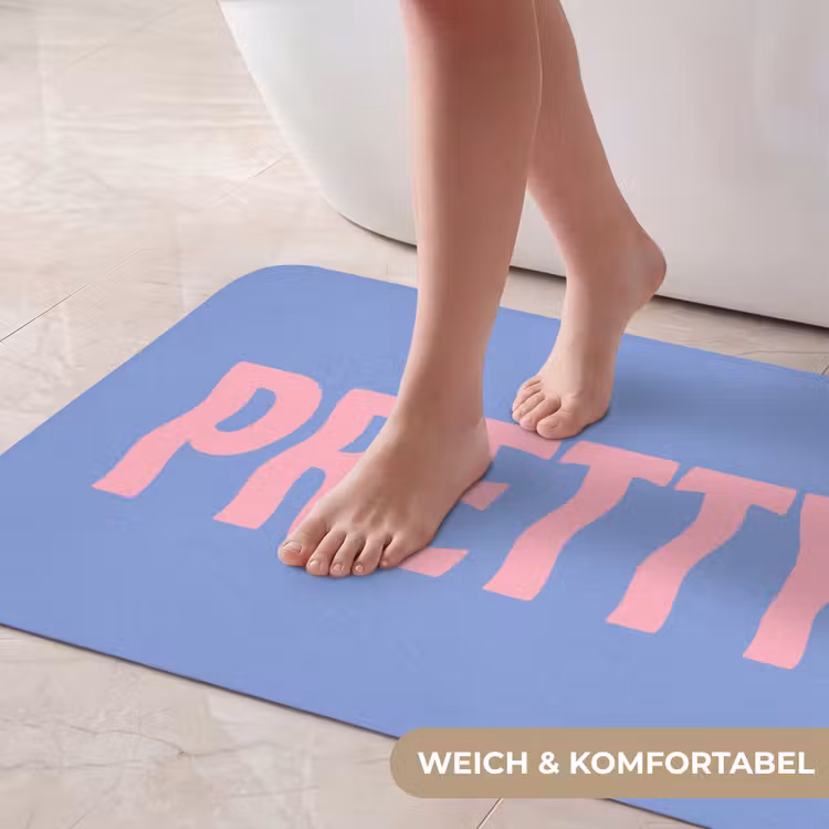 Pretty - Roze - Blauw - Golvend Badmat middel -USP_ZachtDE