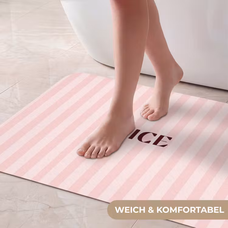 Nice - Strepen - Roze Badmat middel -USP_ZachtDE