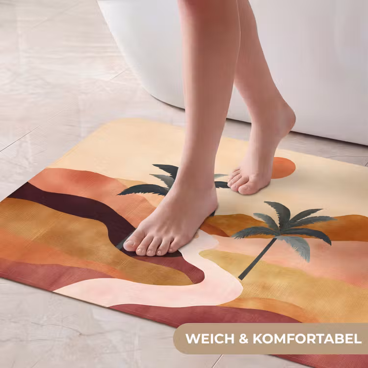 Heuvels - Palmbomen - Abstract Badmat middel -USP_ZachtDE