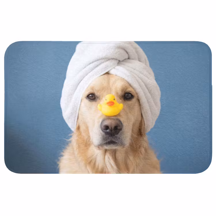 Hond - Badeend - Geel Badmat middel -3d