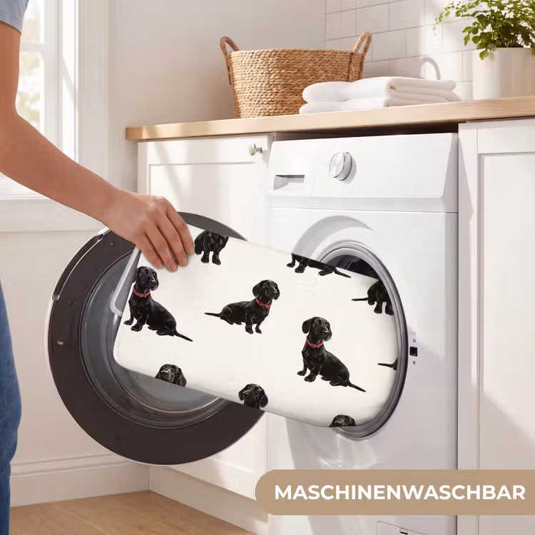 Hond - Patroon - Zwart Badmat middel 997 -USP_WasbaarDE