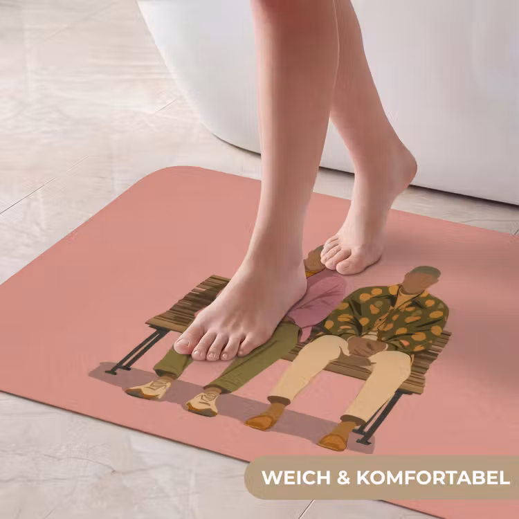 Illustratie - Bankje - Personen - Minimalistisch Badmat middel -USP_ZachtDE