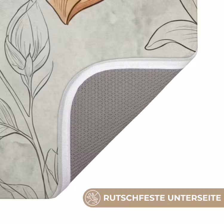 Illustratie - Bloemen - Groen Badmat middel -USP_AntislipDE