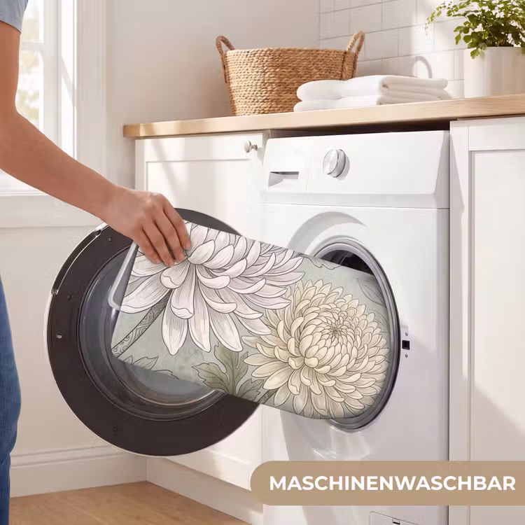 Illustratie - Bloemen - Groen Badmat middel -USP_WasbaarDE