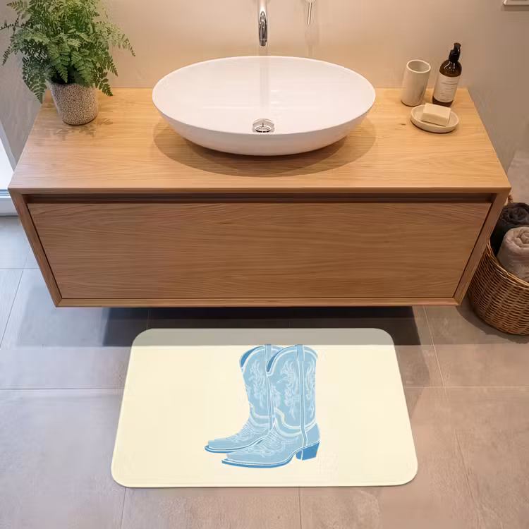 Illustratie - Cowboylaarzen - Patroon Badmat middel -sfeer1