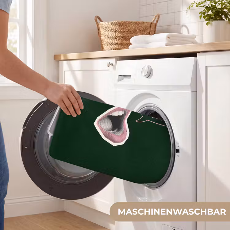 Illustratie - Mond - Donkergroen - Tekstwolkje Badmat middel -USP_WasbaarDE