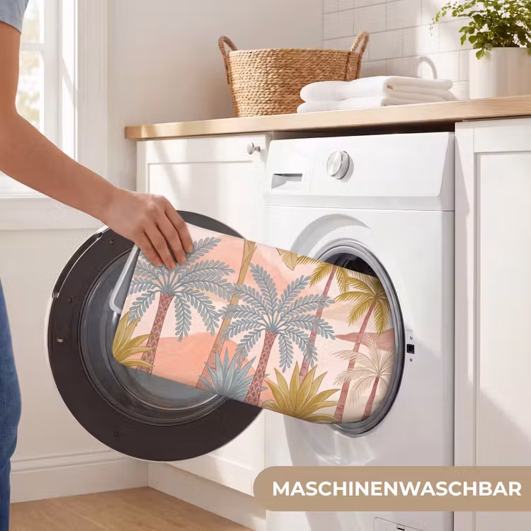 Illustratie - Palmbomen - Kleurrijk Badmat middel -USP_WasbaarDE