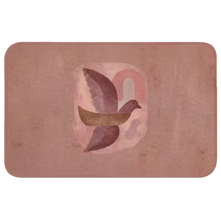Illustratie - Vogels - Abstract - Roze Badmat middel -3d