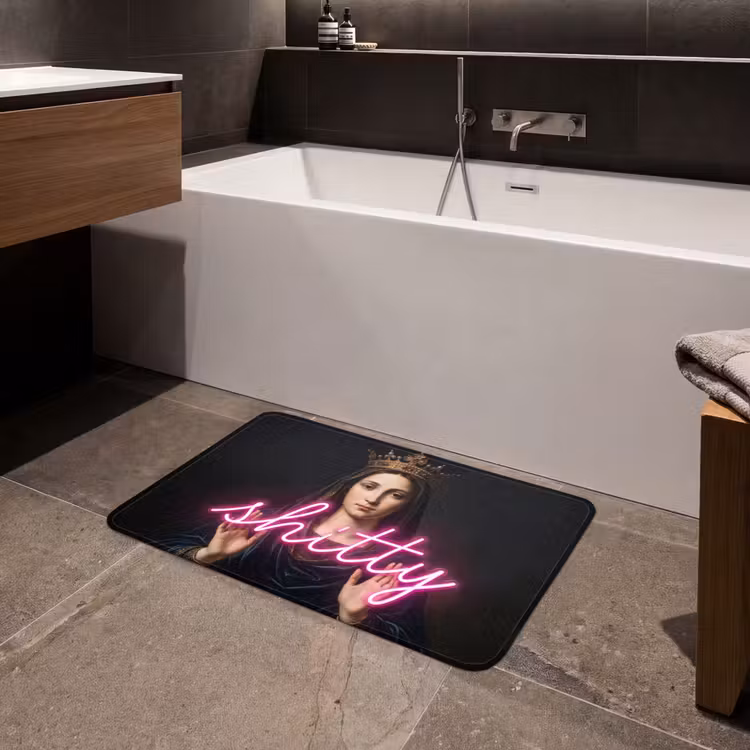 Ironisch - Tekst - Neon Badmat middel -sfeer3
