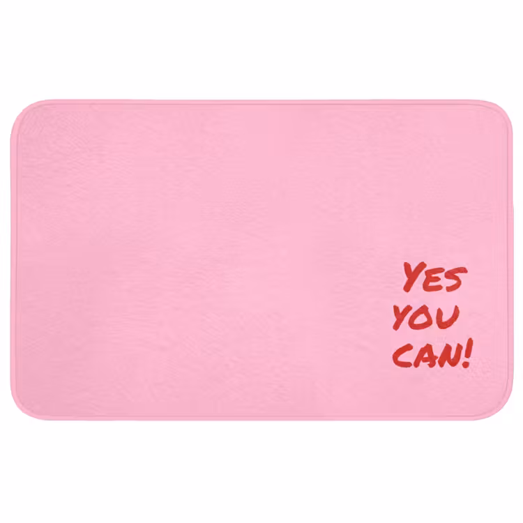 Yes you can do it - Rood - Roze Badmat middel -3d