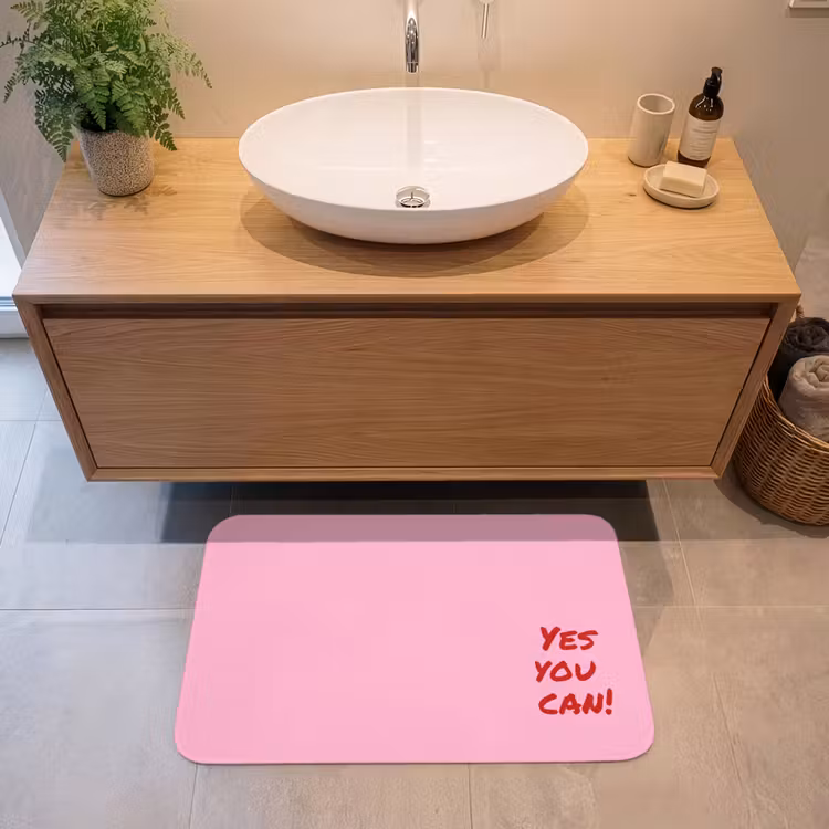 Yes you can do it - Rood - Roze Badmat middel -sfeer1