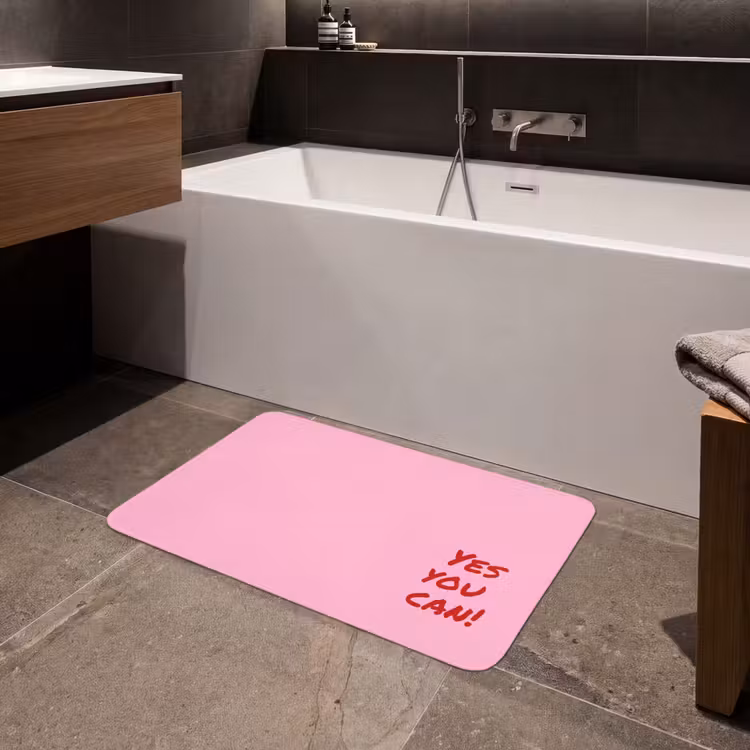 Yes you can do it - Rood - Roze Badmat middel -sfeer3
