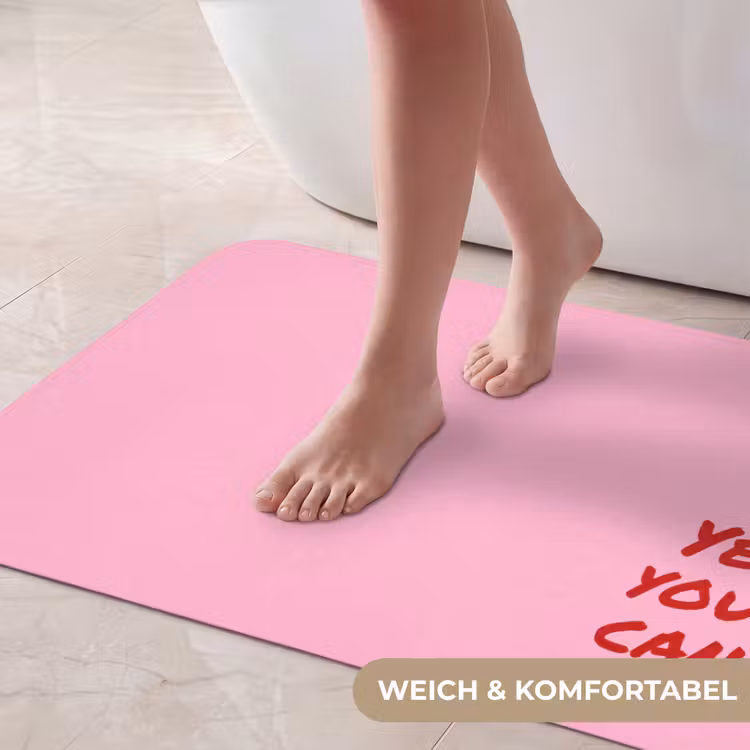 Yes you can do it - Rood - Roze Badmat middel -USP_ZachtDE