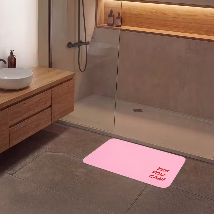 Yes you can do it - Rood - Roze Badmat middel -sfeer2