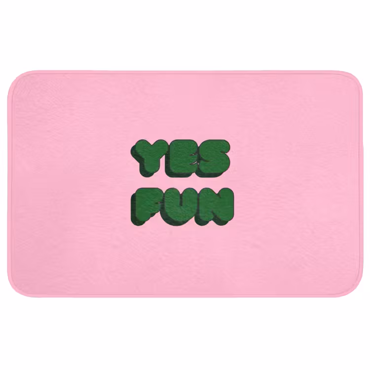 Yes fun - Groen - Roze Badmat middel -3d