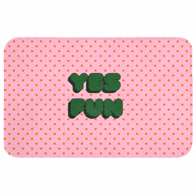 Yes fun - Groen - Roze - Stippen Badmat middel -3d