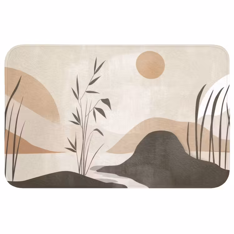 Japandi - Landschap - Beige Badmat middel -3d