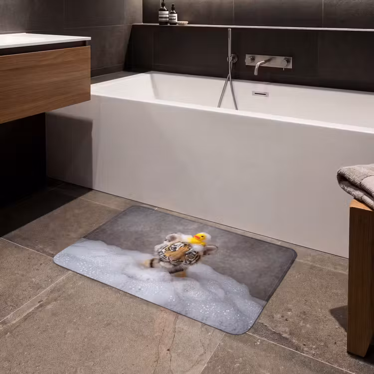 Welpje - Bad - Geel Badmat middel -sfeer3