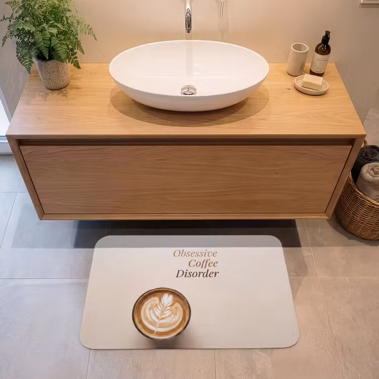 Koffie - Obessive Coffee Disorder - Beige Badmat middel -sfeer1