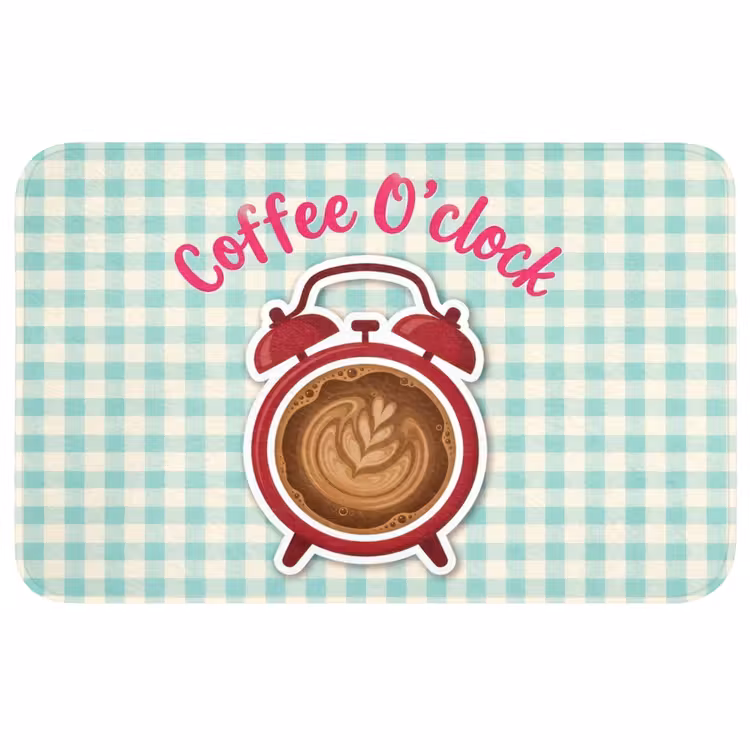Koffie - Klok - Groen Badmat middel -3d