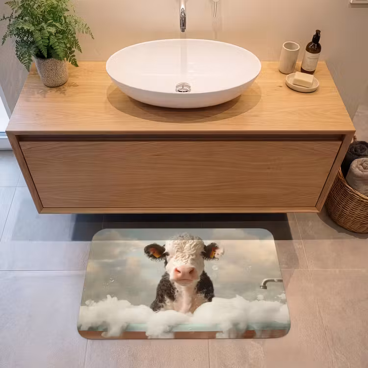 Kalf - Koe - Bad - Schuim - Dieren Badmat middel -sfeer1