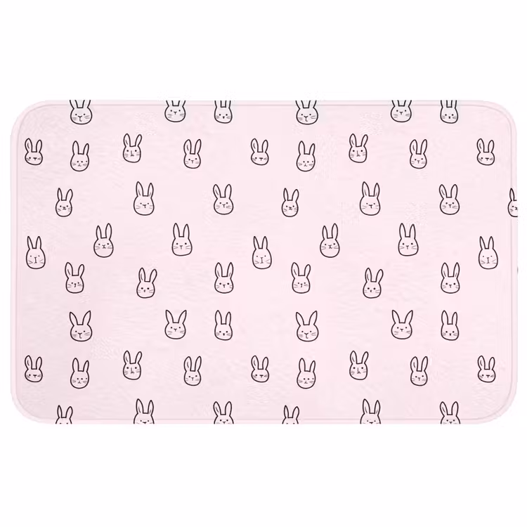 Konijnen - Minimalistisch - Roze Badmat middel 997 -3d