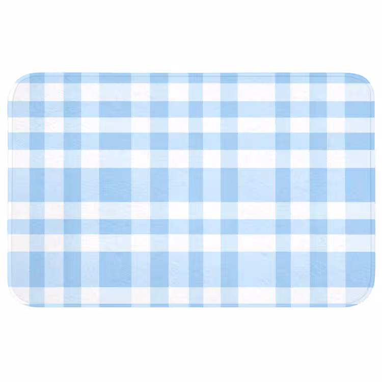 Ruit - Patroon - Blauw Badmat middel 997 -3d