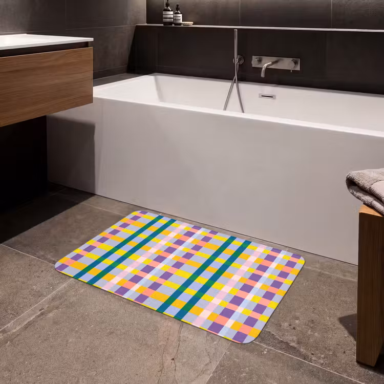 Ruit - Patroon - Kleurrijk Badmat middel 997 -sfeer3