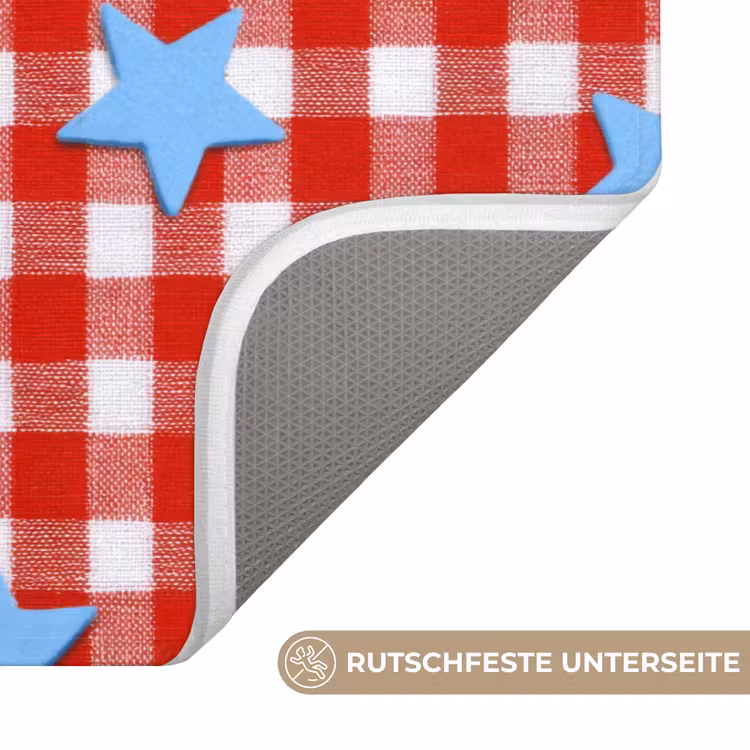 Ruit - Sterren - Rood Badmat middel 997 -USP_AntislipDE