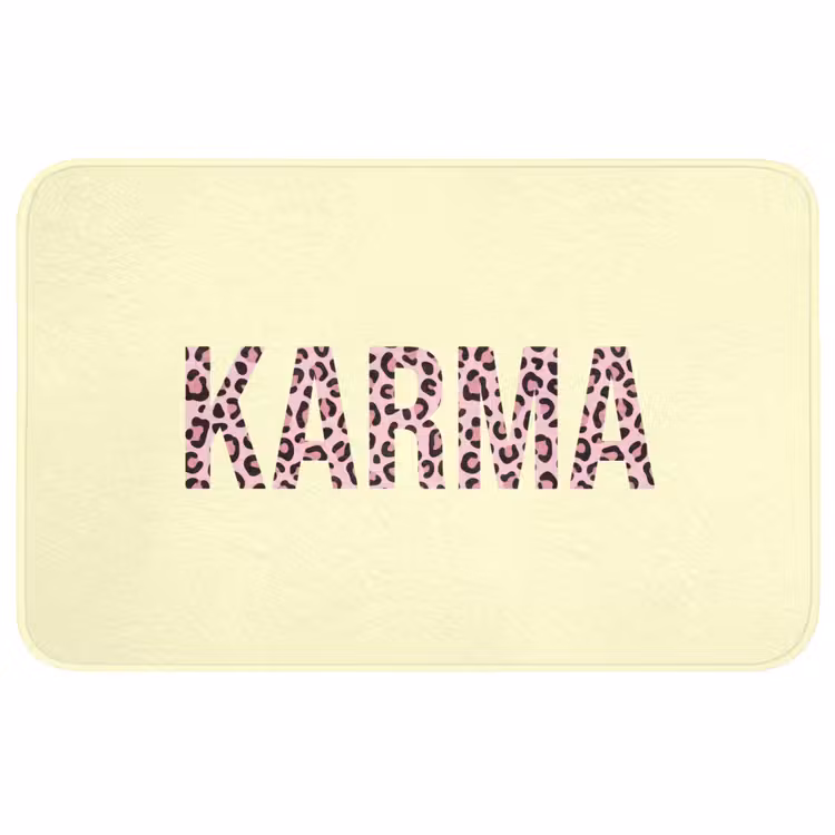 Karma - Luipaardprint - Geel Badmat middel -3d