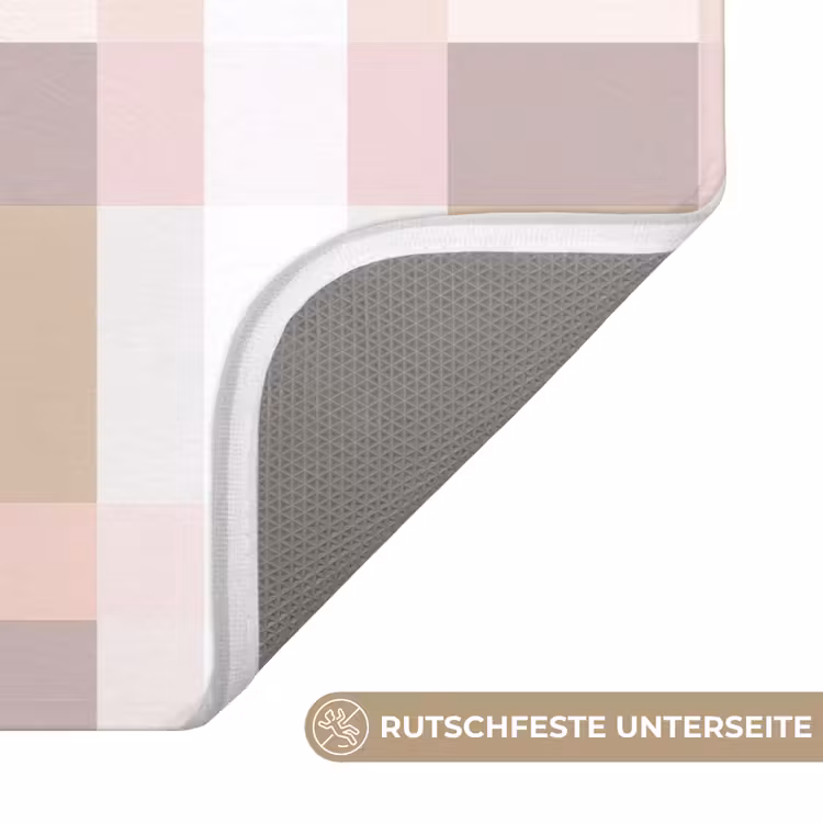 Ruitpatroon - Aardetinten - Minimalistisch Badmat middel 997 -USP_AntislipDE