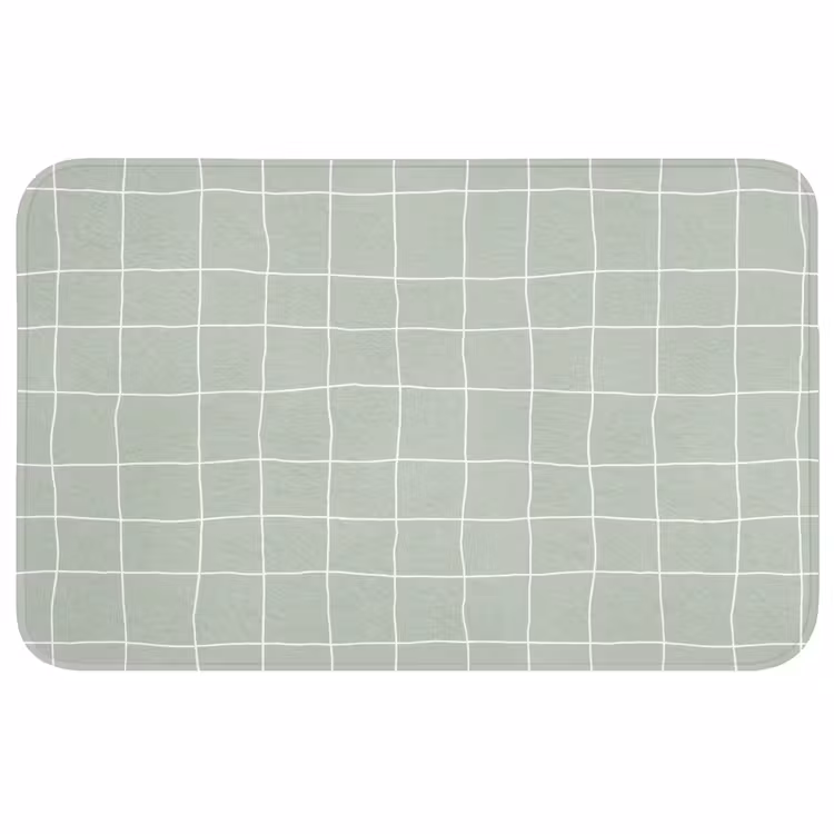 Ruitpatroon - Golvend - Groen Badmat middel 997 -3d