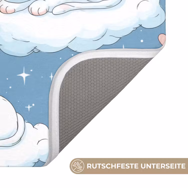 Kitten - Wolken - Blauw Badmat middel 997 -USP_AntislipDE