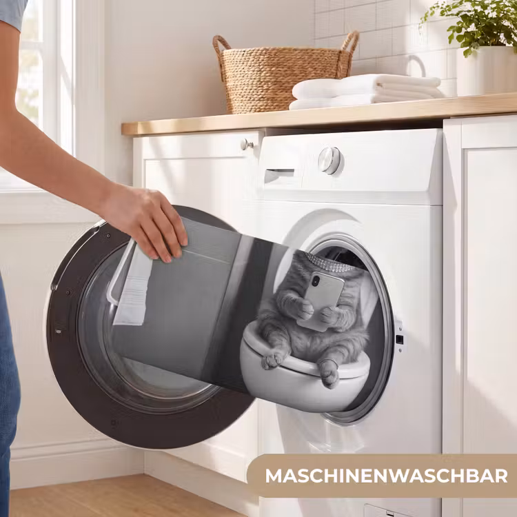 Kat - Telefoon - Toilet - Zwart - Wit Badmat middel -USP_WasbaarDE