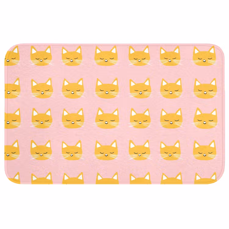 Katten - Patroon - Roze Badmat middel 997 -3d