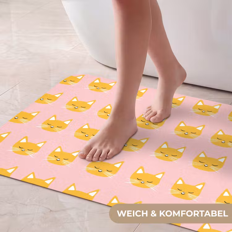 Katten - Patroon - Roze Badmat middel 997 -USP_ZachtDE