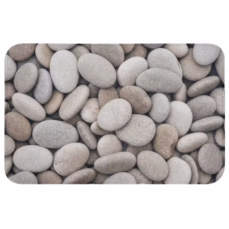 Kiezels - Stenen - Grijs Badmat middel -3d