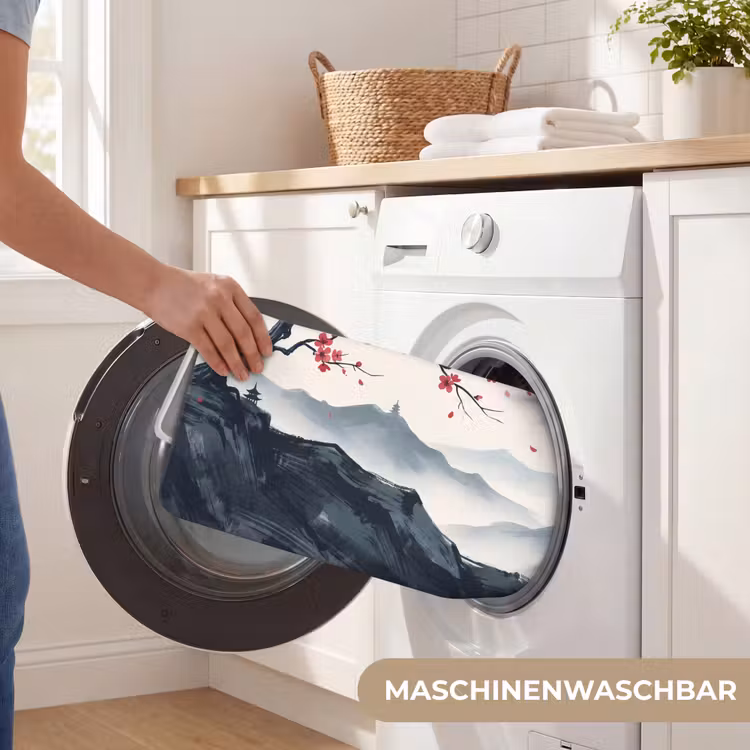 Kersenbloesem - Oosters - Rood Badmat middel -USP_WasbaarDE