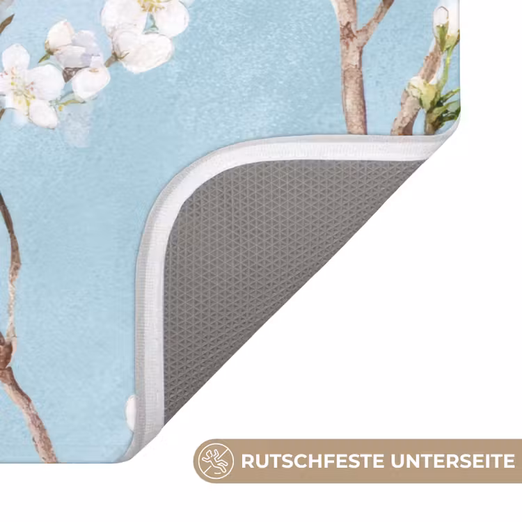 Kersenbloesem - Textuur - Blauw Badmat middel 997 -USP_AntislipDE