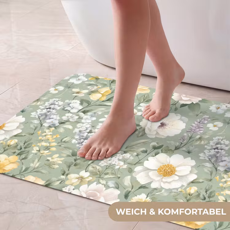 Klassiek - Bloemenpatroon - Kleurrijk Badmat middel 997 -USP_ZachtDE