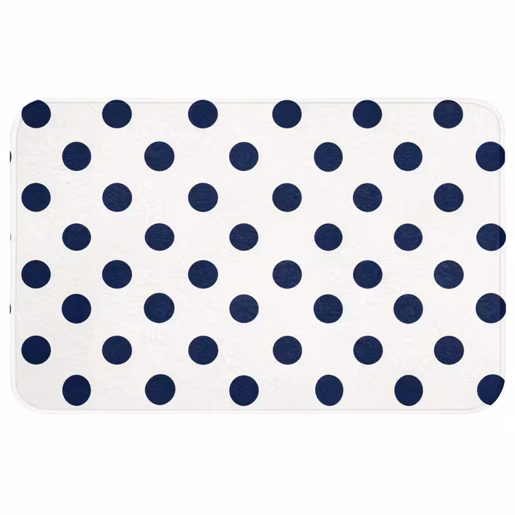 Klassiek - Stippen - Blauw Badmat middel 997 -3d