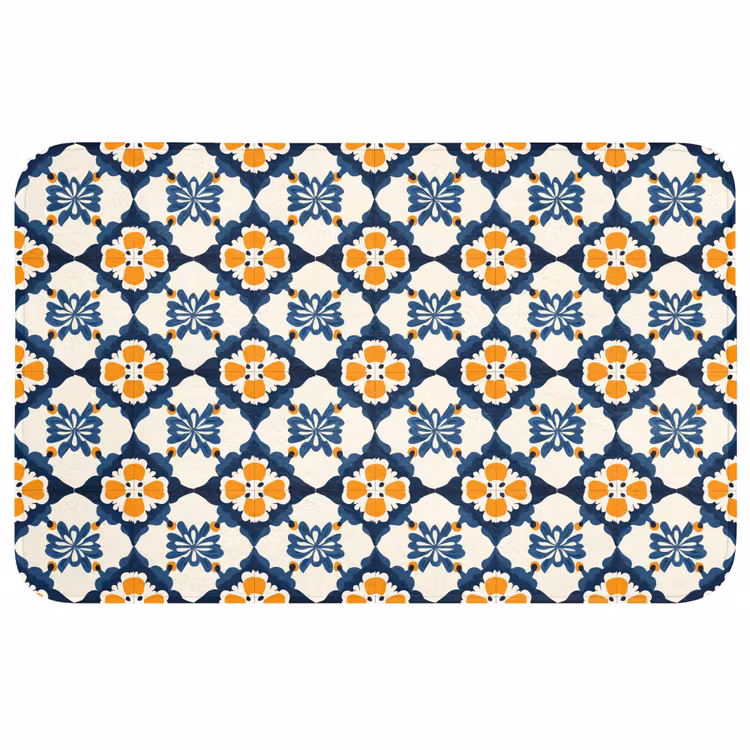Klassiek - Geometrisch - Blauw Badmat middel 997 -3d