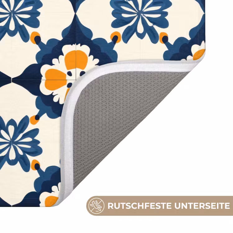 Klassiek - Geometrisch - Blauw Badmat middel 997 -USP_AntislipDE
