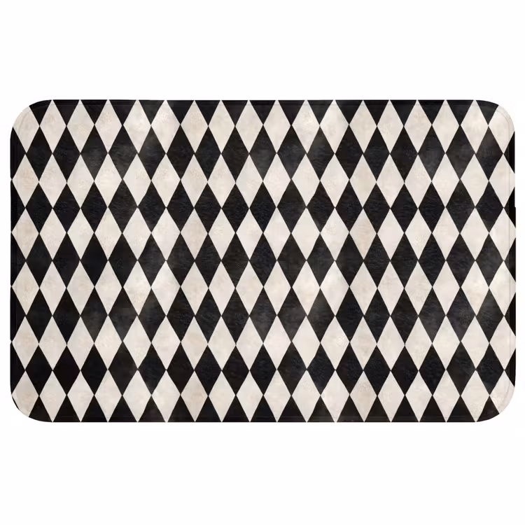 Klassiek - Patroon - Zwart Badmat middel 997 -3d