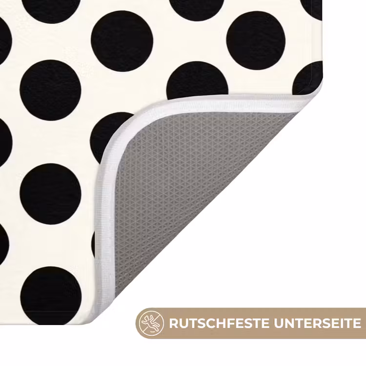 Klassiek - Stippen - Zwart Badmat middel 997 -USP_AntislipDE