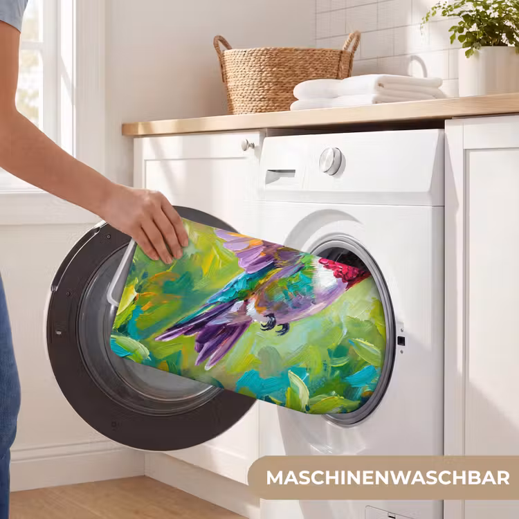 Kolibrie - Bloemen - Natuur - Kleurrijk Badmat middel -USP_WasbaarDE