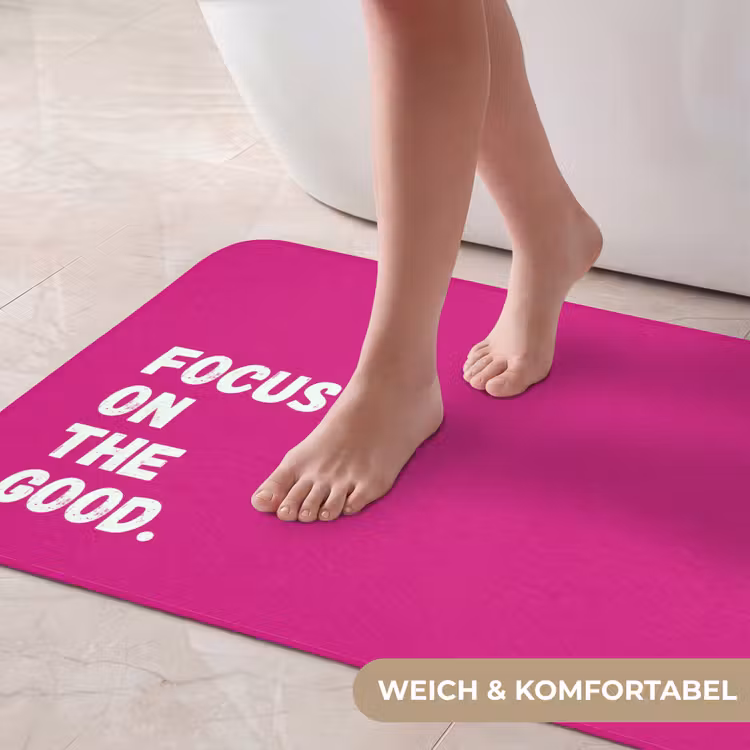 Focus on the good - Roze - Simple Badmat middel -USP_ZachtDE