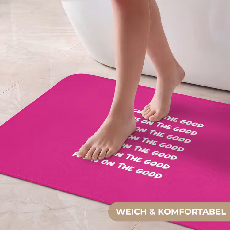 Focus on the good - Roze - wit Badmat middel -USP_ZachtDE