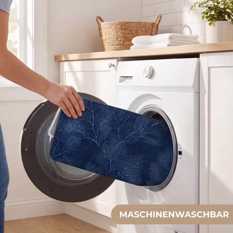 Koraal - Takken - Patroon - Nachtblauw Badmat middel 997 -USP_WasbaarDE