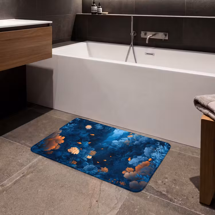 Koraalrif - Vissen - Oceaan - Blauw Badmat middel -sfeer3